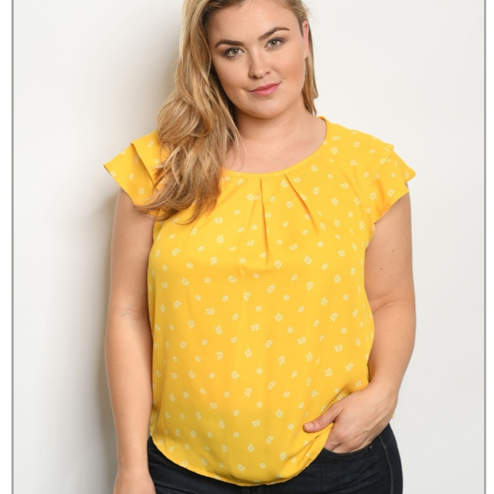 Flower Print Pus Size Top